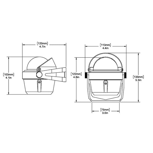 Ritchie B51 Explorer Compass Bracket Mount Black B51