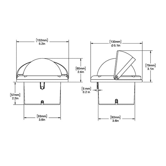 Ritchie HF742 Helmsman Compass Flush Mount Black HF742