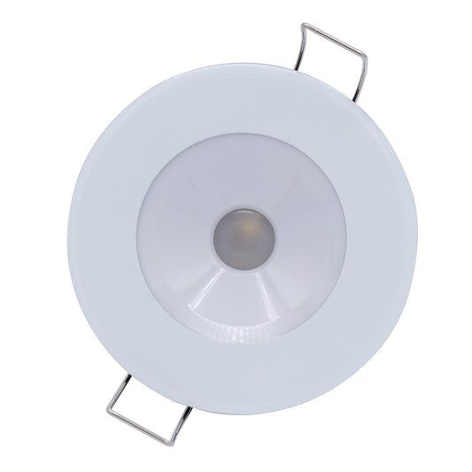 Lumitec Illusion Flush Mount LED Down Light Warm White Dimming White Housing 117129