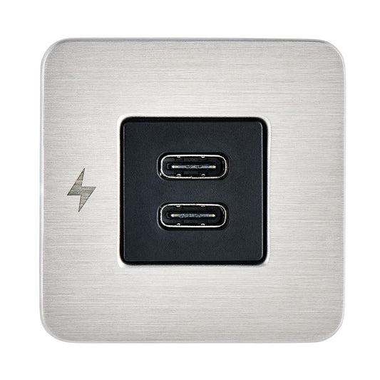 Scanstrut TILE USBC Interior Charging Socket 1224V Stainless Steel Bezel SCTILE21