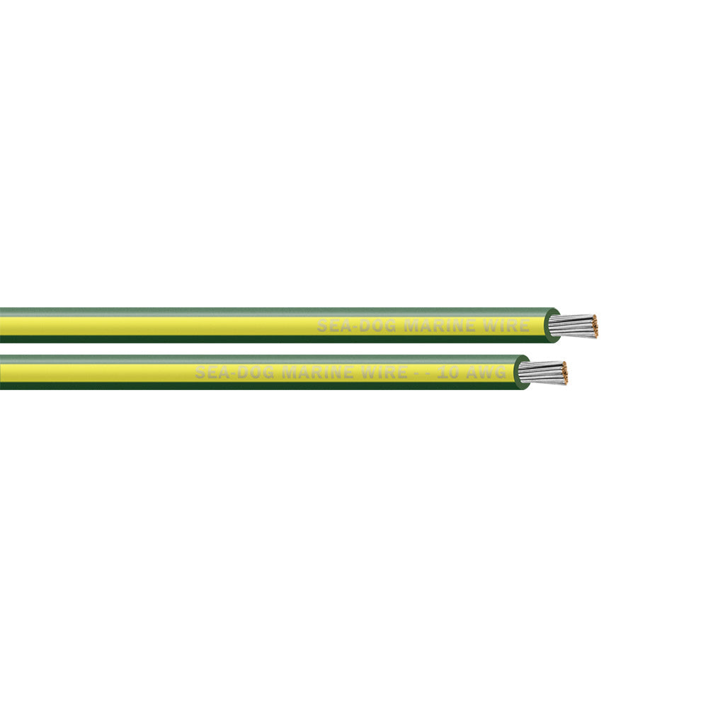 SeaDog 10 AWG GreenYellow Stripe Primary Wire 25 8010140
