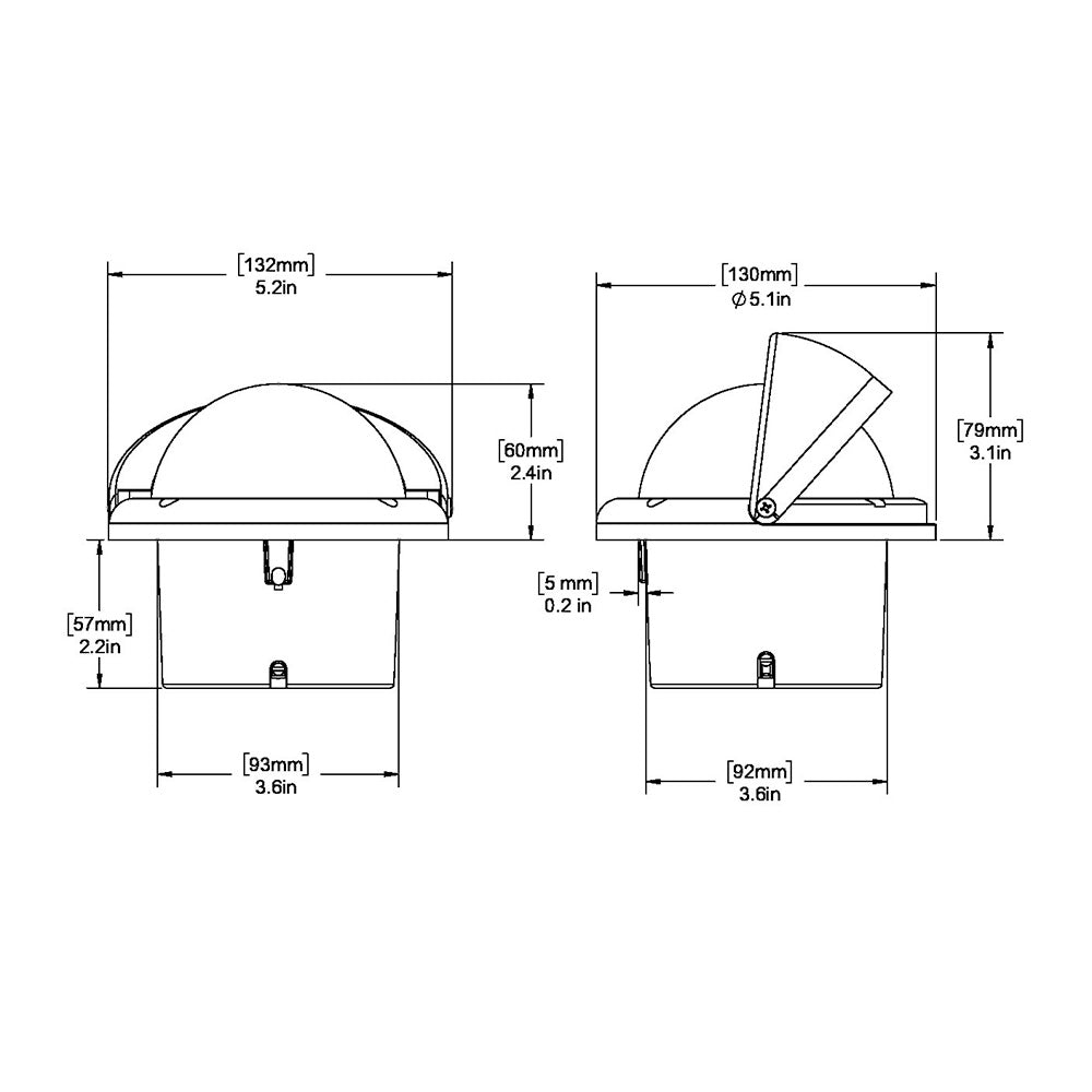 Ritchie SS1002W SuperSport Compass Flush Mount White SS1002W