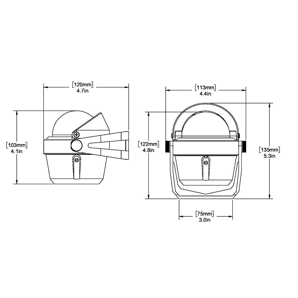 Ritchie B51W Explorer Compass Bracket Mount White B51W