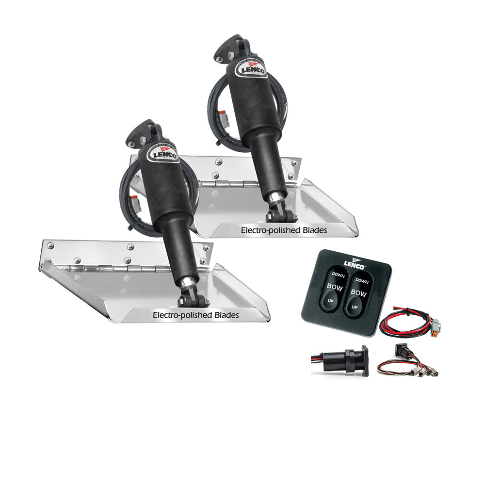 Lenco 18 x 14 Standard Performance Trim Tab Kit wStandard Tactile Switch Kit 12V RT18X14