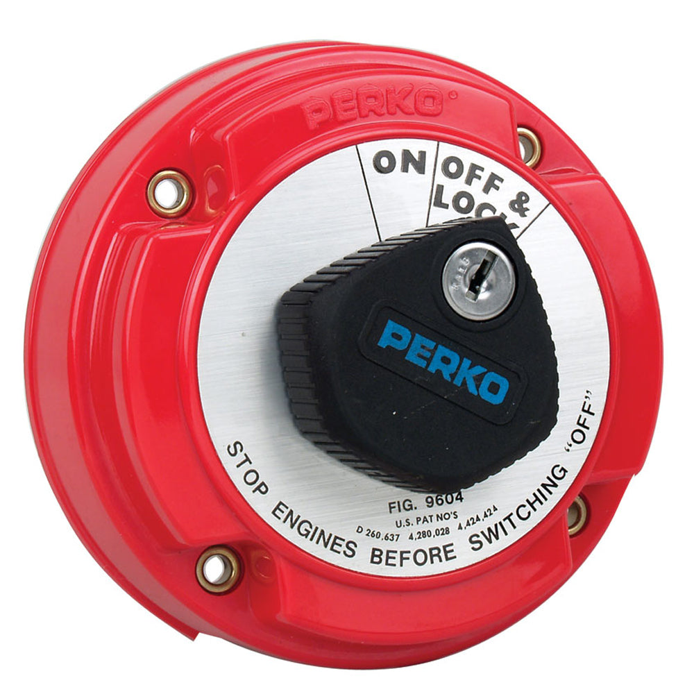 Perko Medium Duty Main Battery Disconnect Switch wAlternator Field Disconnect Key Lock 9604DP