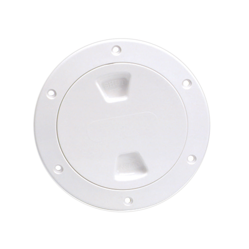 Beckson 4 Smooth Center ScrewOut Deck Plate White DP40W