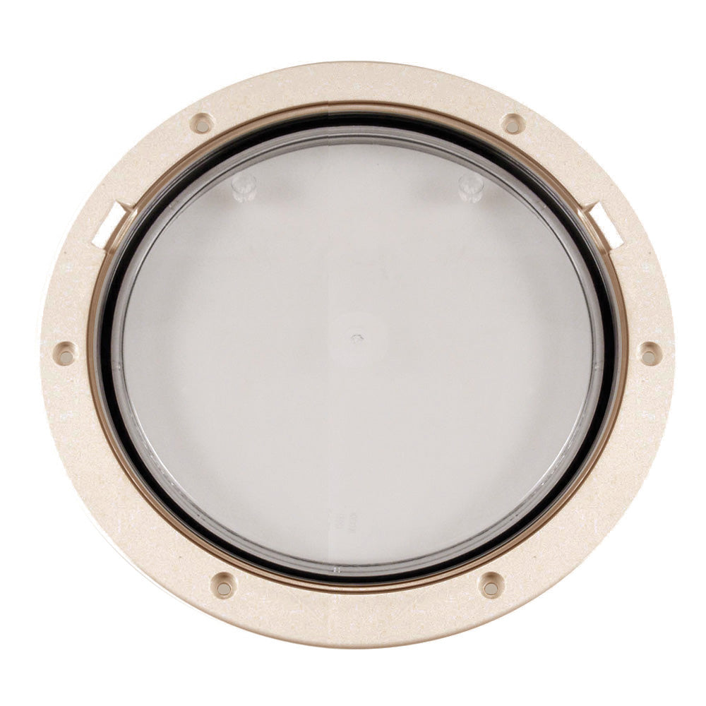 Beckson 8 Clear Center PryOut Deck Plate Beige DP81NC