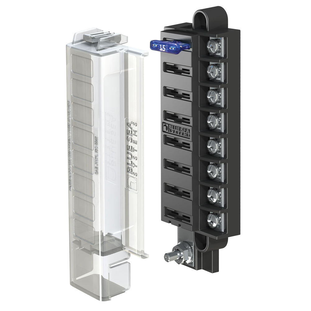 Blue Sea 5046 ST Blade Compact Fuse Blocks 8 Circuits wCover 5046