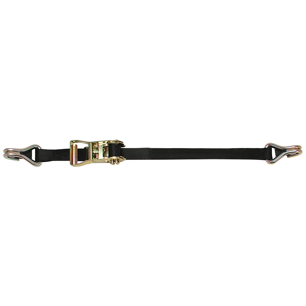 CargoBuckle Ratchet Strap TieDown wDouble JHooks Keeper 1 x 12 F14060