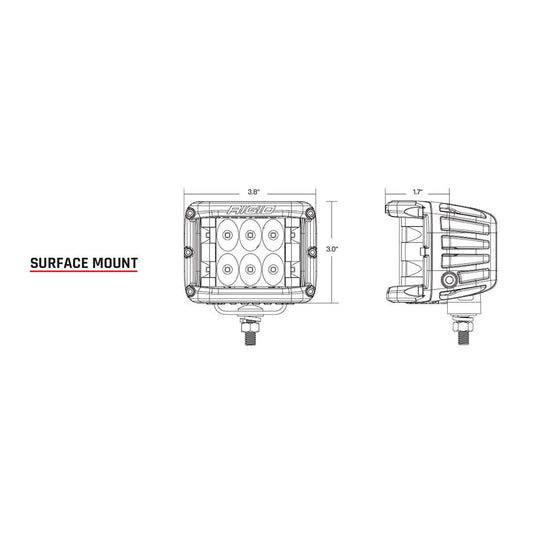 RIGID Industries DSS Series PRO Flood LED Surface Mount Pair Black 262113
