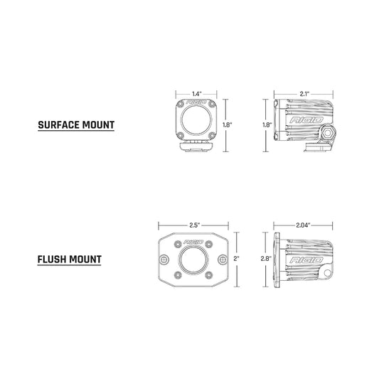RIGID Industries Ignite Flush Mount Flood Black 20641