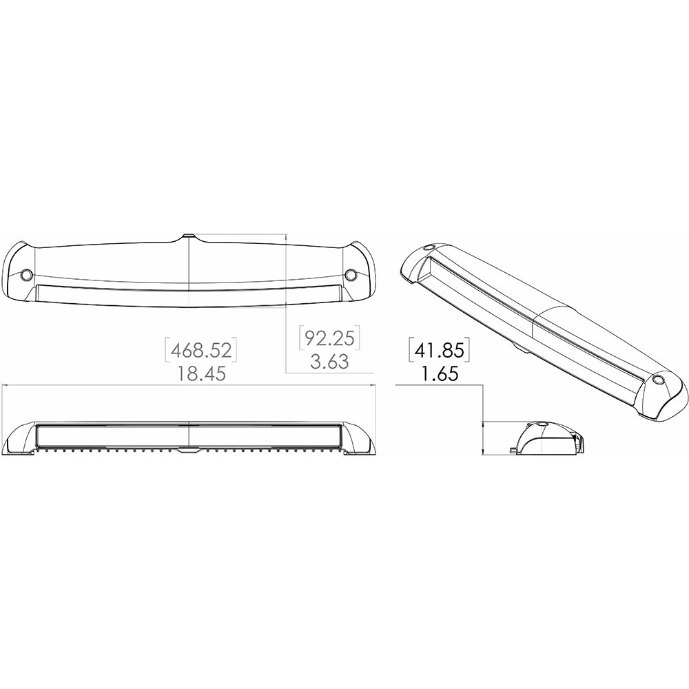 Lumitec Razor Light Bar Spot Flush Mount White 101587