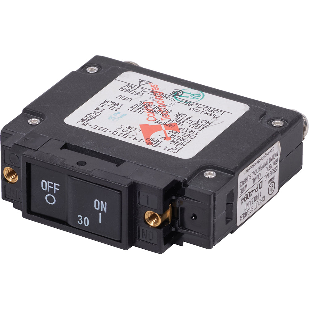 Blue Sea 7444 UL489 Circuit Breaker 30A Flat Rocker 7444