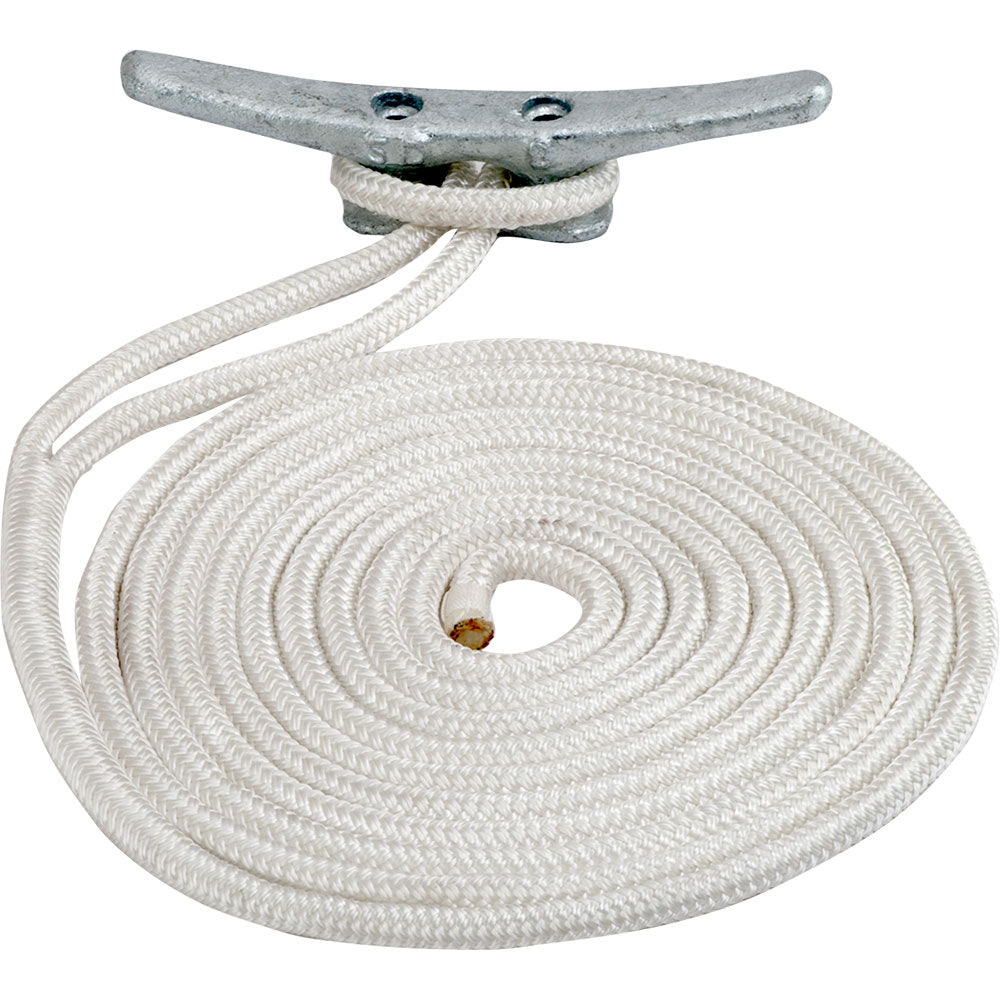 SeaDog Double Braided Nylon Dock Line 38 x 20 White 302110020WH1