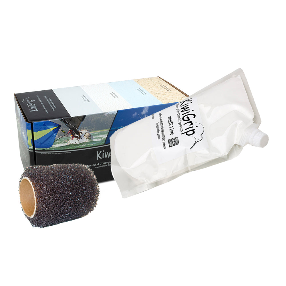 KiwiGrip 1 Liter Pouch White w4 Roller KG1WPR