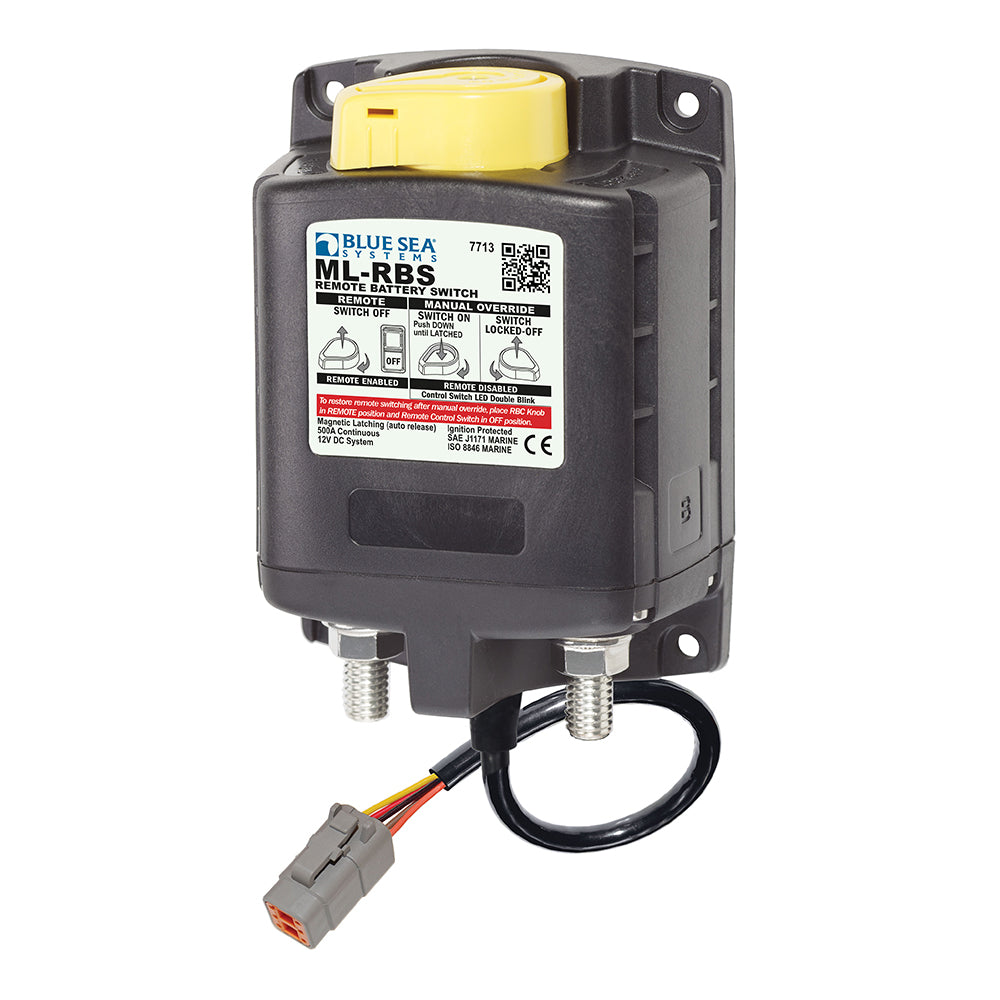Blue Sea 7713100 MLRBS Remote Battery Switch wManual Control Auto Release Deutsch Connector 12V 7713100