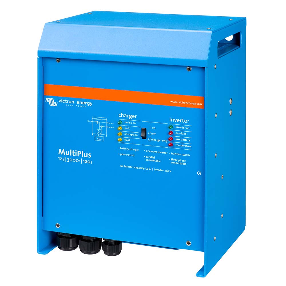 Victron MultiPlus InverterCharger 12 VDC 3000VA 120vAC w120AMP Battery Charger 50AMP Transfer Switch PMP123021102