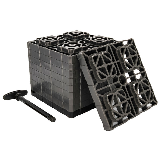 Camco FasTen Leveling Blocks XL wTHandle 2x2 Grey 10Pack 44527