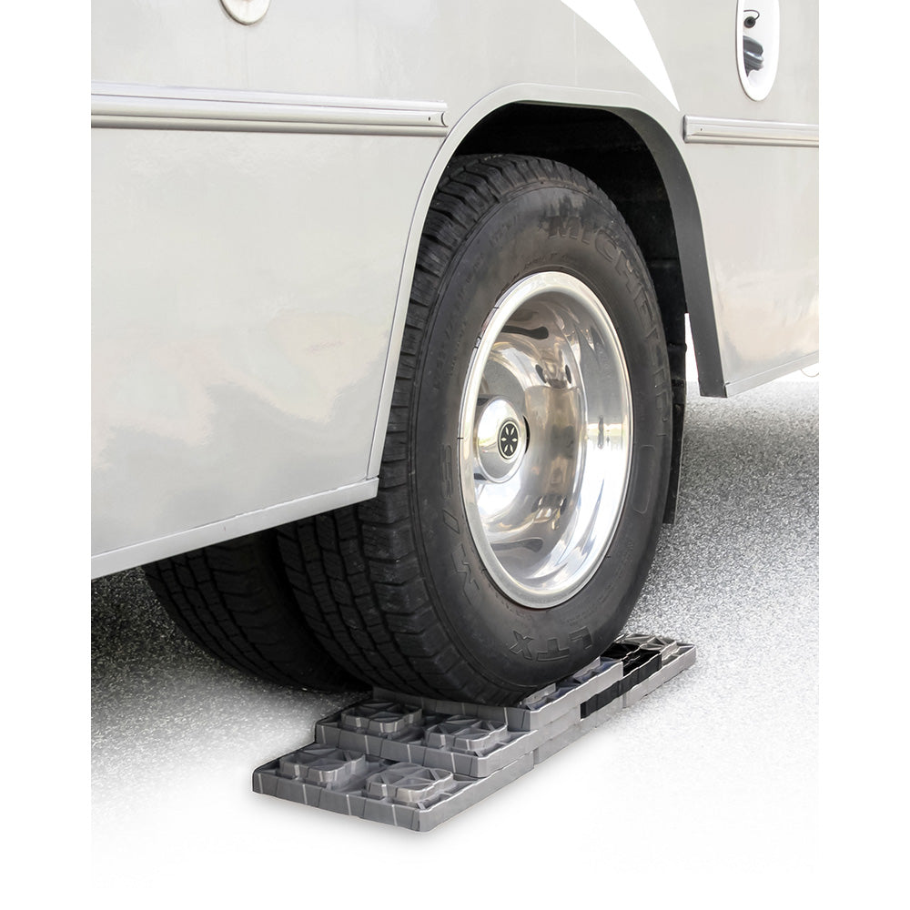 Camco FasTen Leveling Blocks XL wTHandle 2x2 Grey 10Pack 44527