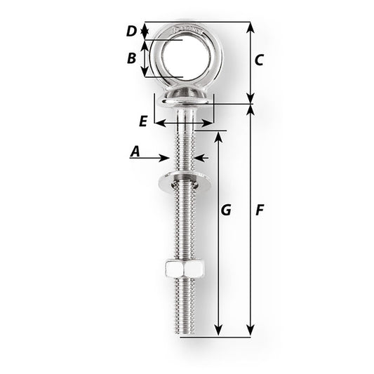 Wichard Eye Bolt Diameter 1532 Length 238 6491W