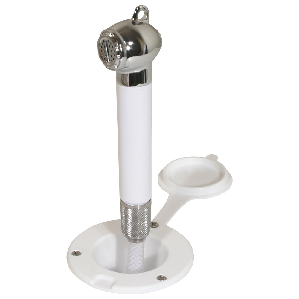 Scandvik Recessed Transom Shower w6 Hose  White 10055P
