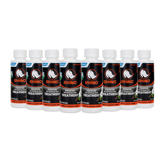 Camco Rhino Premium RV Holding Tank Treatment  8 Single 4oz Bottles 41511