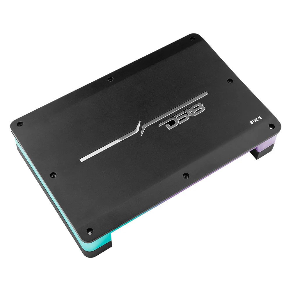 DS18 FlushSurface Mount 1Channel Monoblock Class D Amplifier wAcrylic Cover  1x900W RMS  1 Ohm FX1