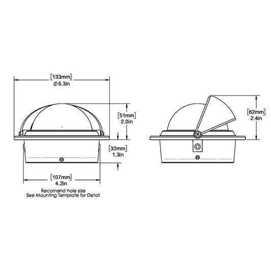 Ritchie F83 Voyager Compass  Flush Mount  Black F83