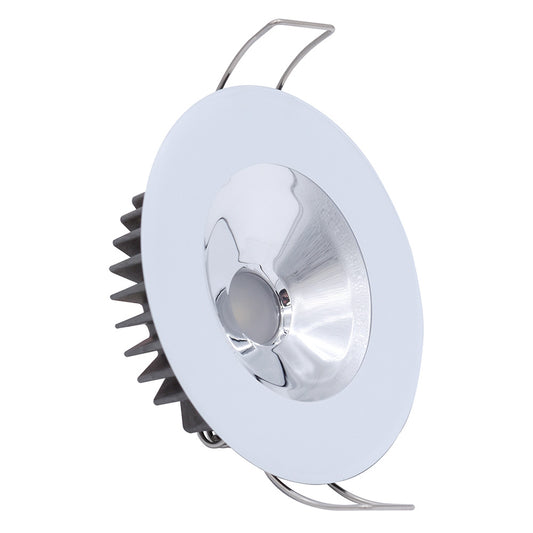 Lumitec Illusion Flush Mount LED Down Light  Spectrum RGBW  Warm White  White Housing  Chrome Reflector 117135