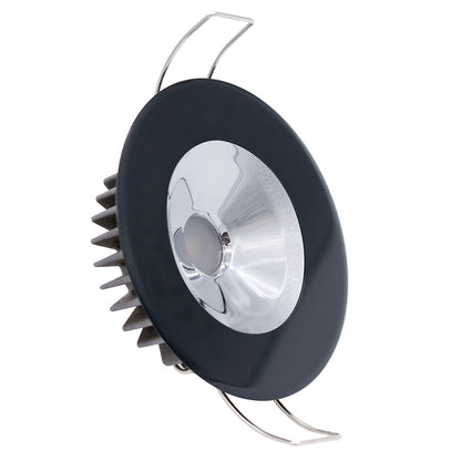 Lumitec Illusion Flush Mount LED Down Light  Spectrum RGBW  Warm White  Black Housing  Chrome Reflector 117165