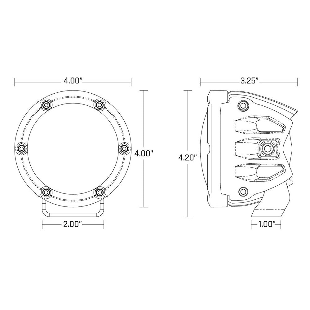 RIGID Industries 360Series 4 LED SAE Fog Beam  YellowWhite  Set of 2 36122