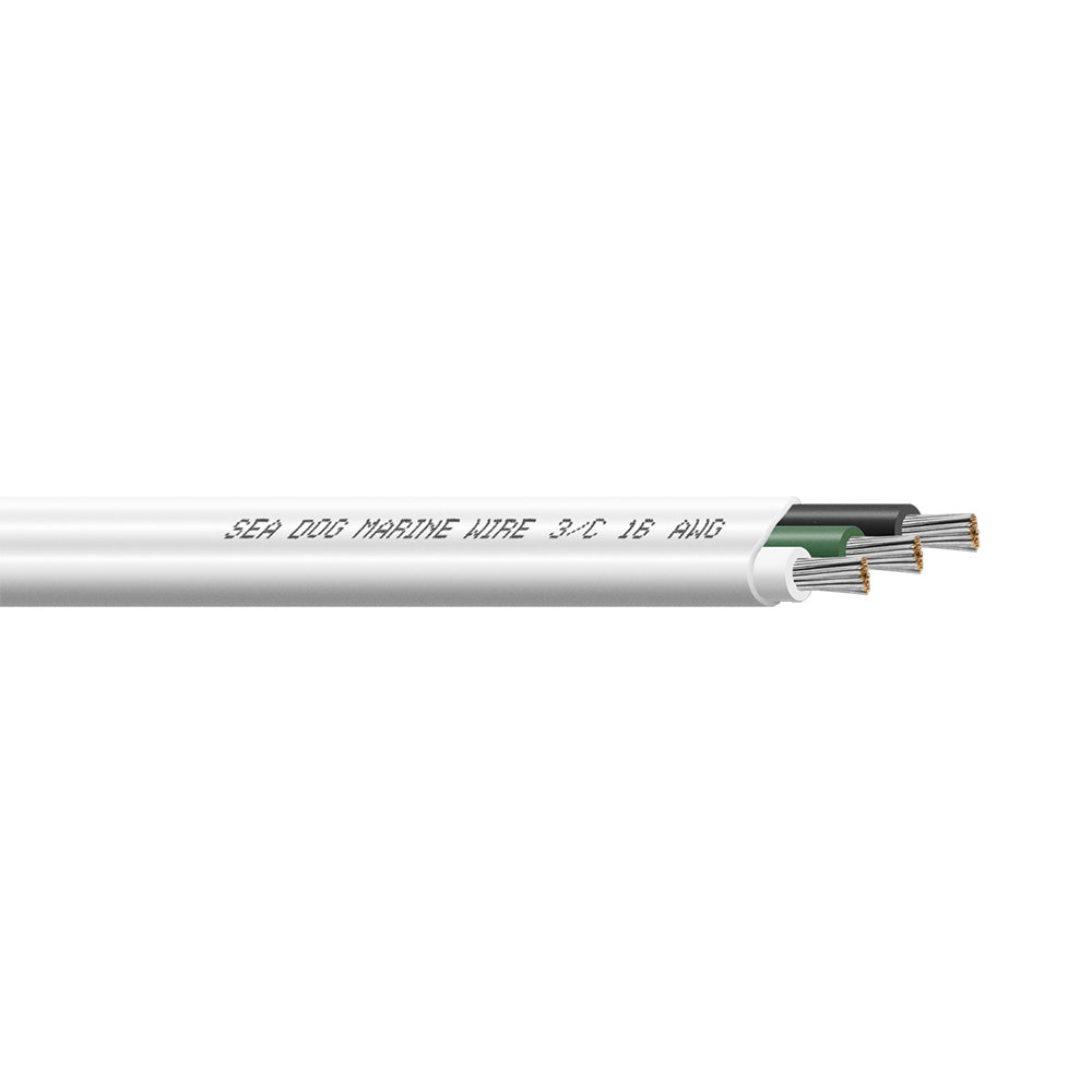 SeaDog 163 AWG Flat Triplex Wire  WhiteGreenBlack  100 8016302