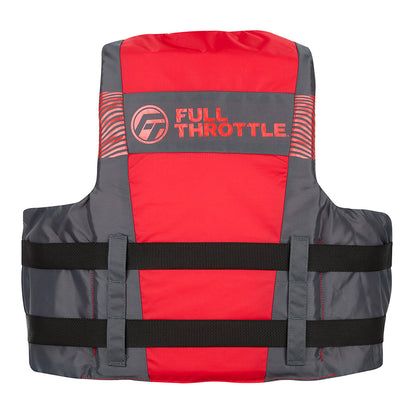 Full Throttle Adult Nylon Life Jacket  4X7X  BlackRed 11220010011026