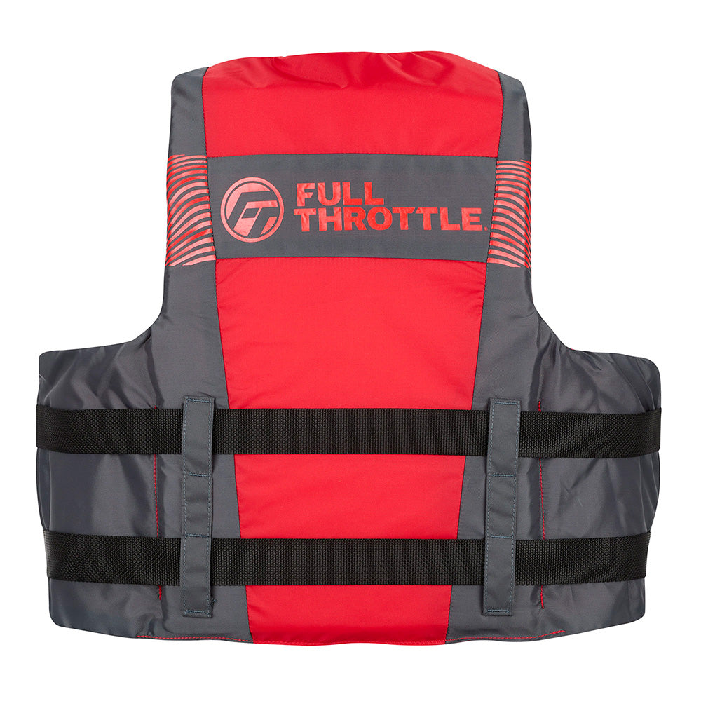 Full Throttle Adult Nylon Life Jacket  2X4X  BlackRed 11220010008026