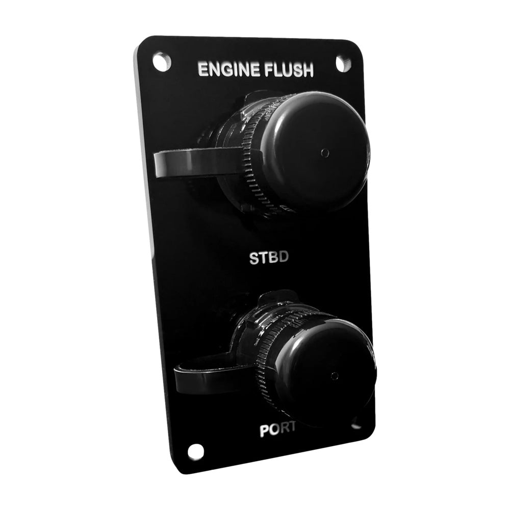 Flushmaster Vertical Dual Outlet Flush Port Reroute  Black Acrylic  12 Barb SMQCR2BV12