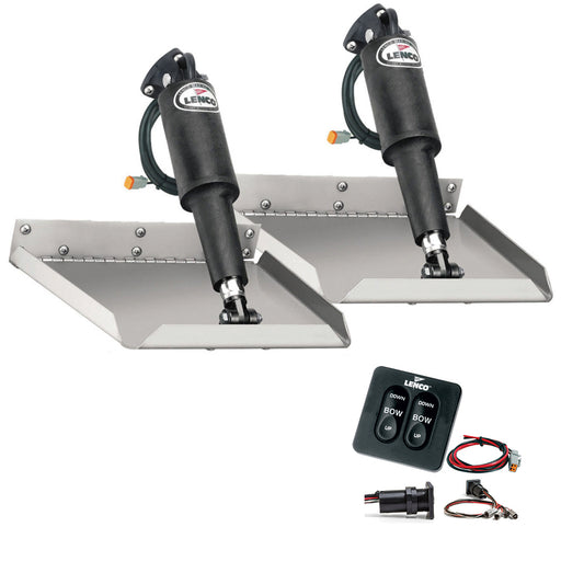 Lenco 9 x 9 Edgemount Trim Tab Kit wStandard Tactile Switch Kit 12V TT9X9E