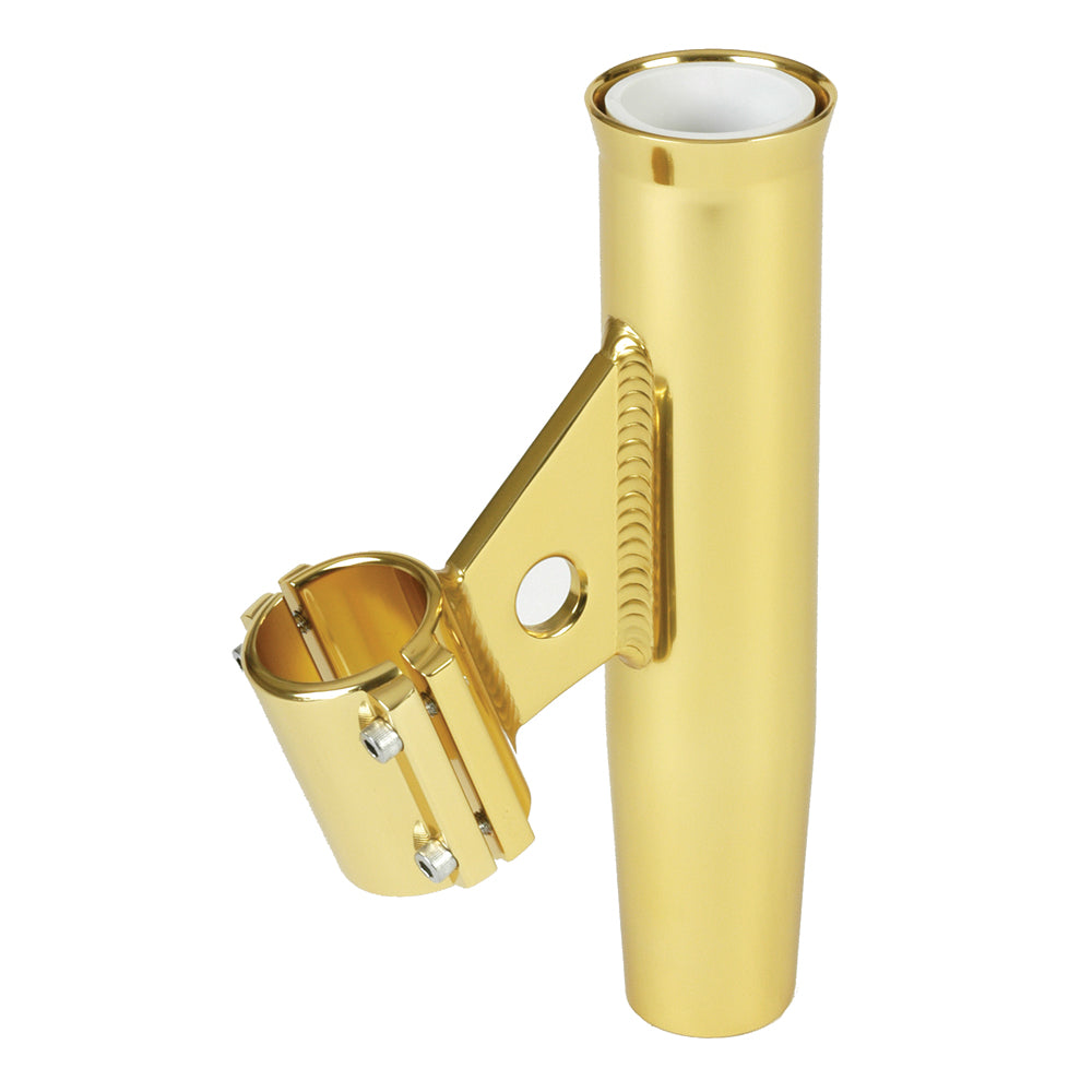 Lees ClampOn Rod Holder  Gold Aluminum  Vertical Mount  Fits 1315 OD Pipe RA5002GL