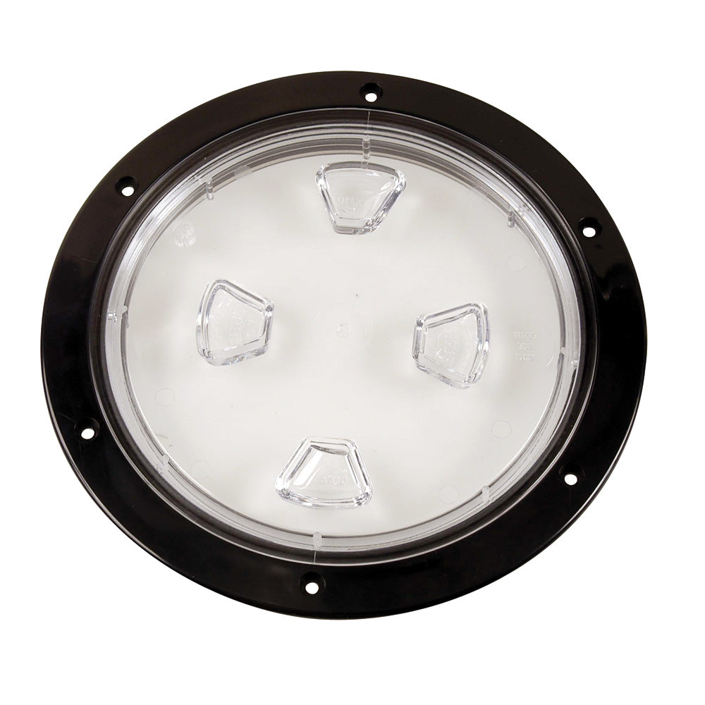 Beckson 8 Clear Center ScrewOut Deck Plate  Black DP80BC