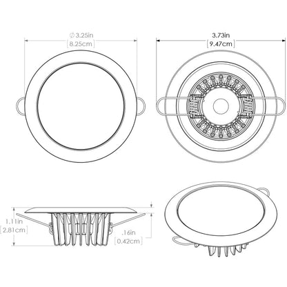 Lumitec Mirage  Flush Mount Down Light  Glass FinishWhite Bezel  White NonDimming 113123