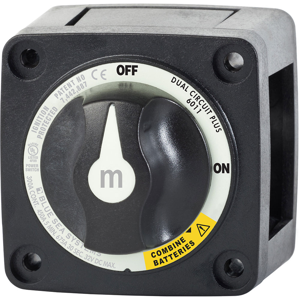 Blue Sea 6011200 mSeries Battery Switch Dual Circuit Plus  Black 6011200