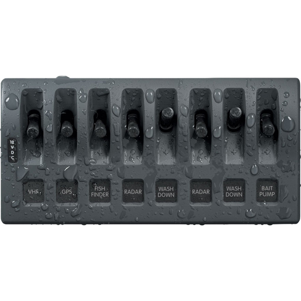 Blue Sea 4309 WeatherDeck 12V DC Waterproof Switch Panel  8 Position 4309