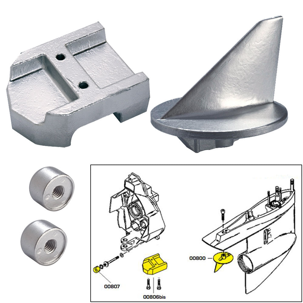 Tecnoseal Anode Kit wHardware  Mercury Alpha 1 Gen 1  Aluminum 20800AL