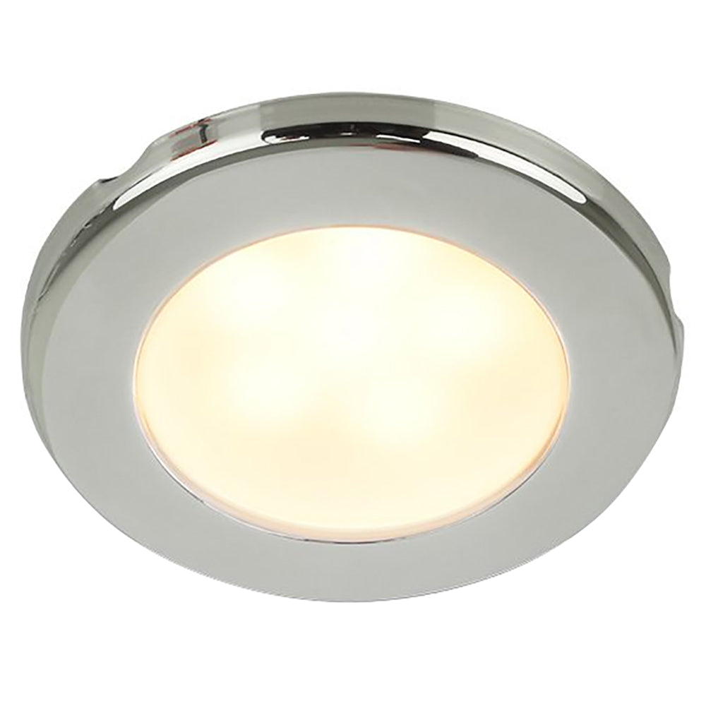 Hella Marine EuroLED 75 3 Round Screw Mount Down Light  Warm White LED  Stainless Steel Rim  12V 958109021