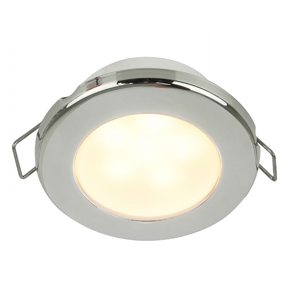 Hella Marine EuroLED 75 3 Round Spring Mount Down Light  Warm White LED  Stainless Steel Rim  12V 958109521