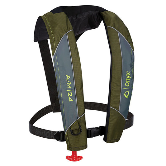 Onyx AM24 AutomaticManual Inflatable PFD Life Jacket  Green 13200040000418