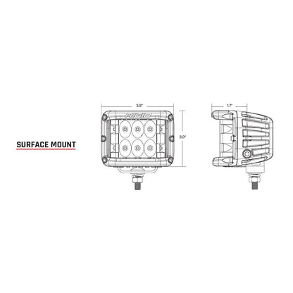RIGID Industries DSS Series PRO Flood LED Surface Mount  Pair  Black 262113