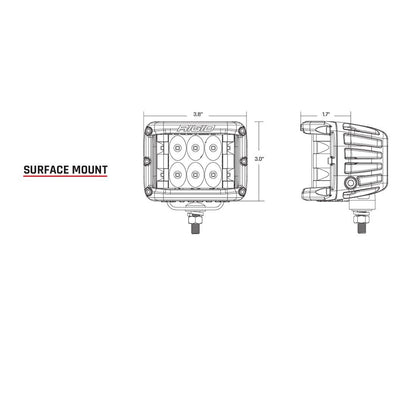 RIGID Industries DSS Series PRO Spot Surface Mount  Pair  Black 262213