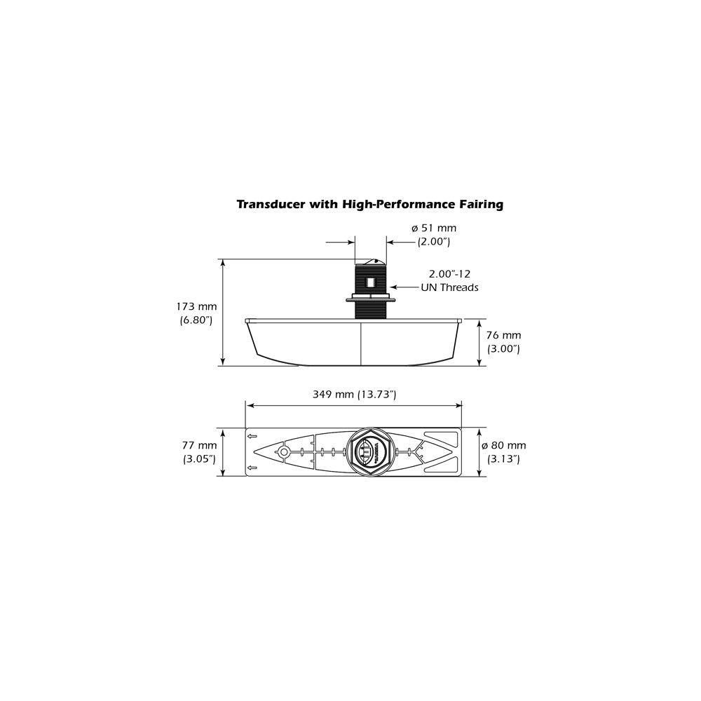 Airmar B785CM CHIRP Bronze ThruHull wFairing Block  600W B785CMMM