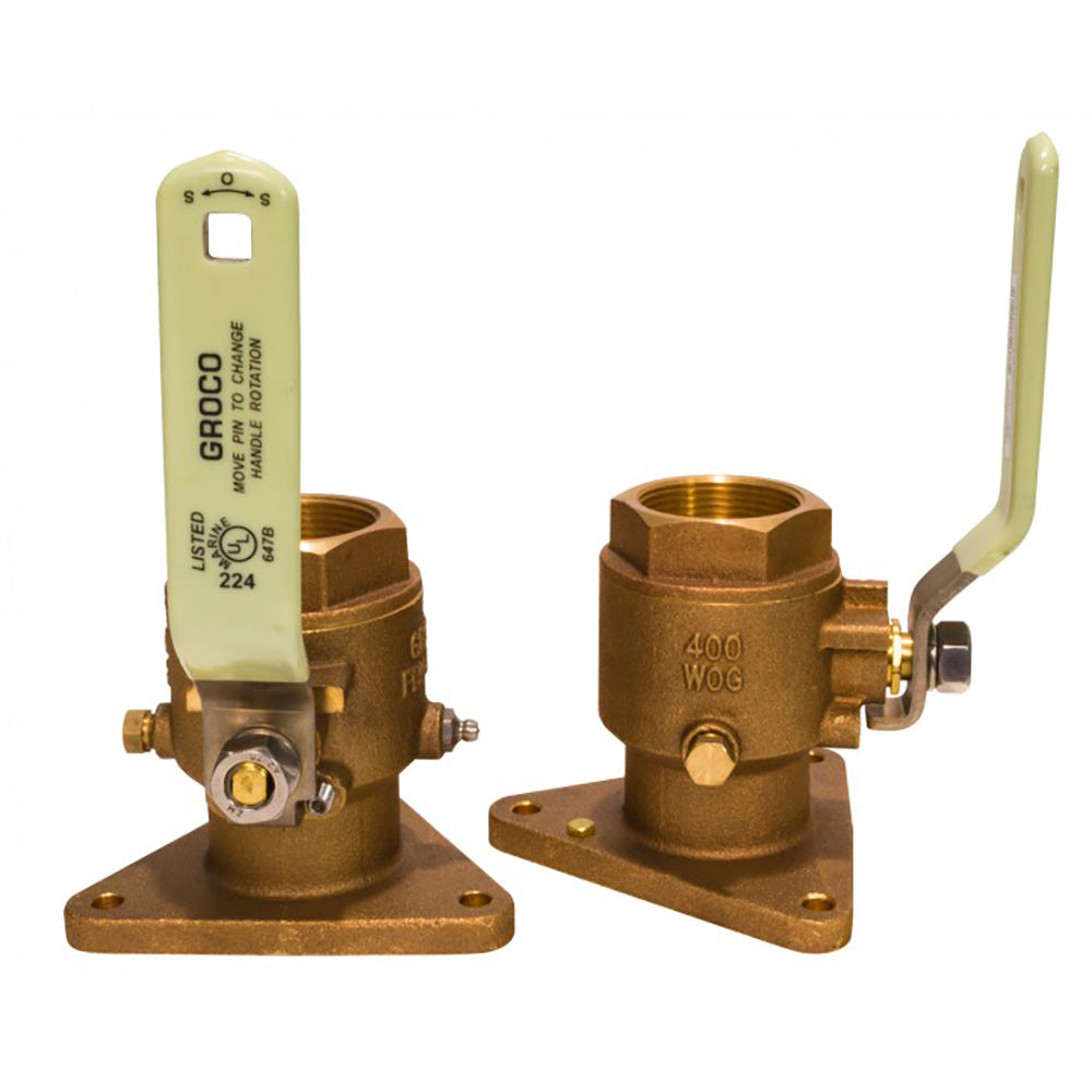GROCO 34 Bronze TriFlanged Ball ValveSeacock FBV750