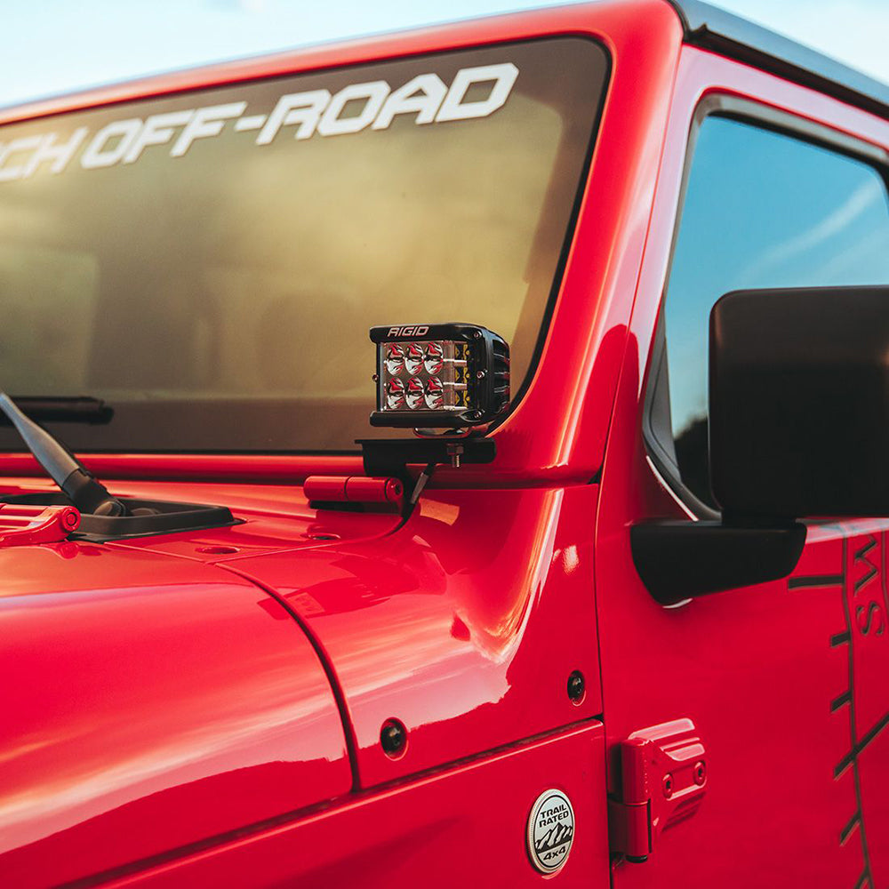 RIGID Industries 2018 Jeep Wrangler JL APillar Mount f2 DSeries DSS SRM or Ignite Lights 41659